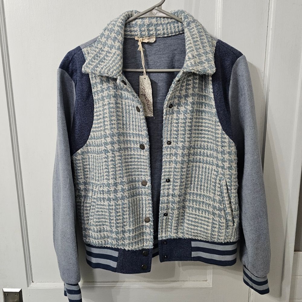 NWT Mystree Varsity Jacket, Sz Small